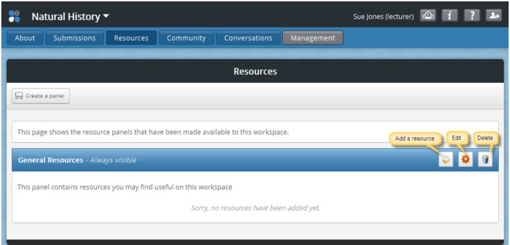 Screenshot ATLAS Resource panel